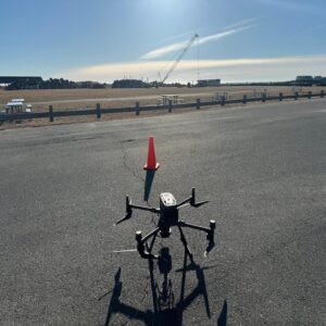 Land surveying drone about to be used.